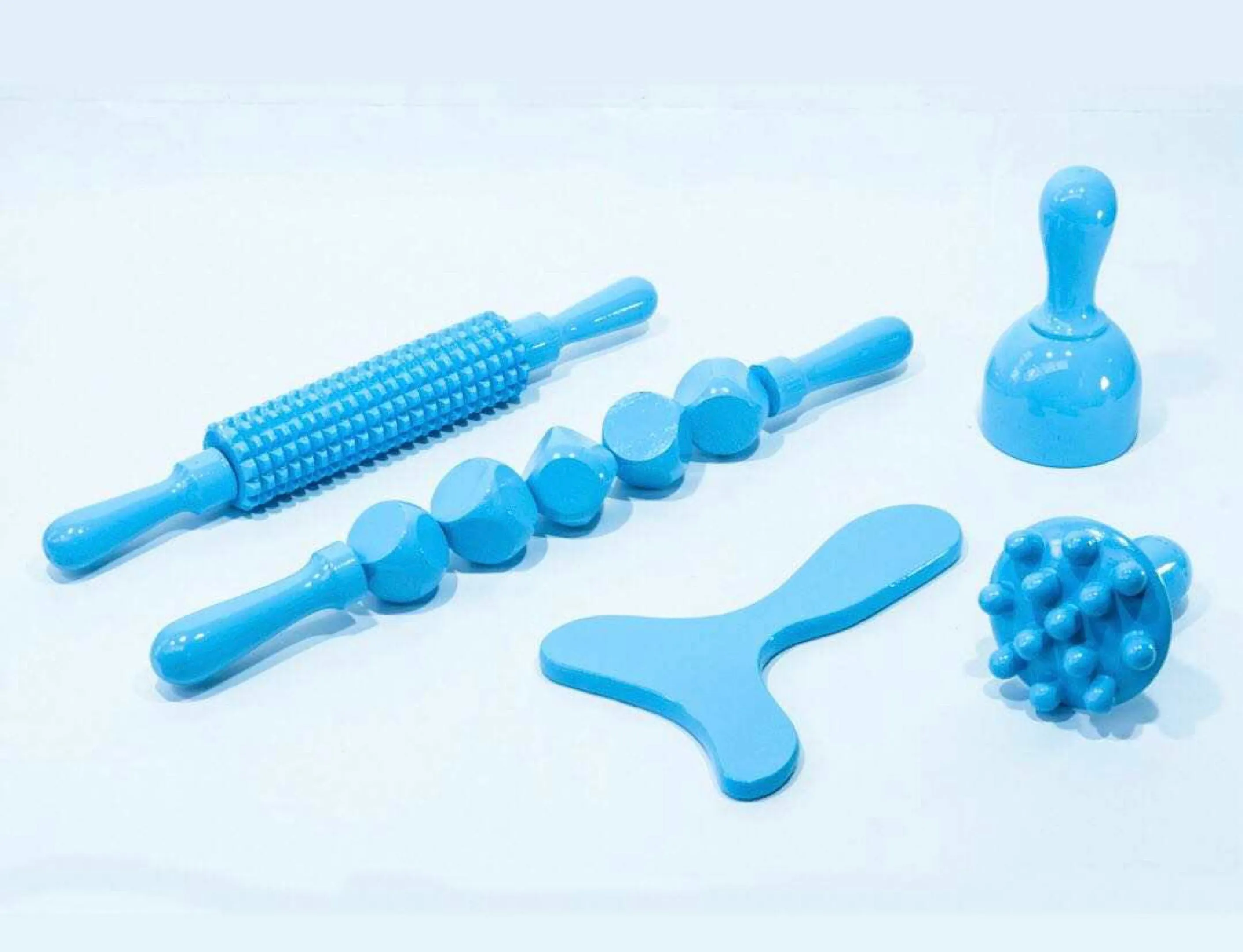 5-PIECES Premium Quality Custom Color Wood Therapy Tools