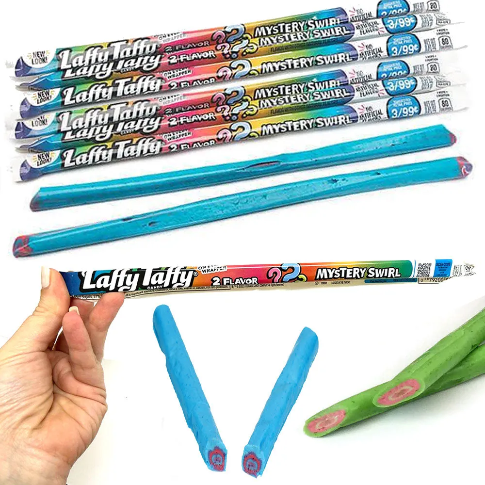 6 Pc Laffy Taffy Ropes Mystery Swirl 2 Flavor Chewy Candy Fruit Sweet Treats