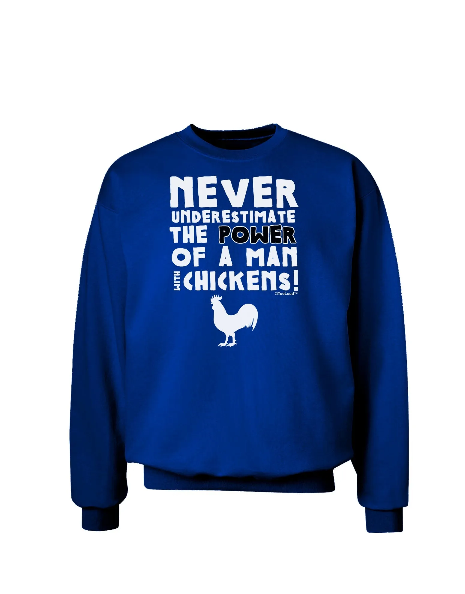 A Man With Chickens Adult Dark Sweatshirt