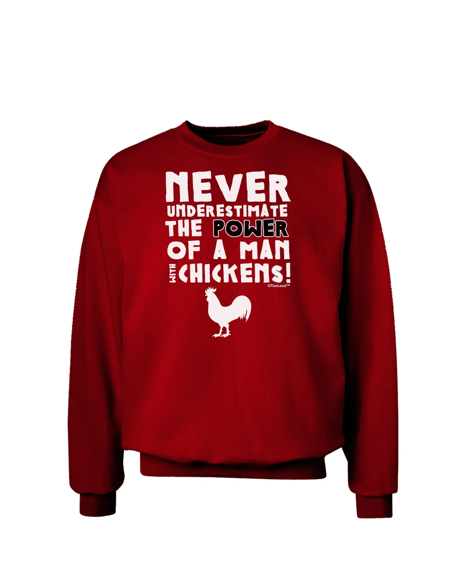 A Man With Chickens Adult Dark Sweatshirt