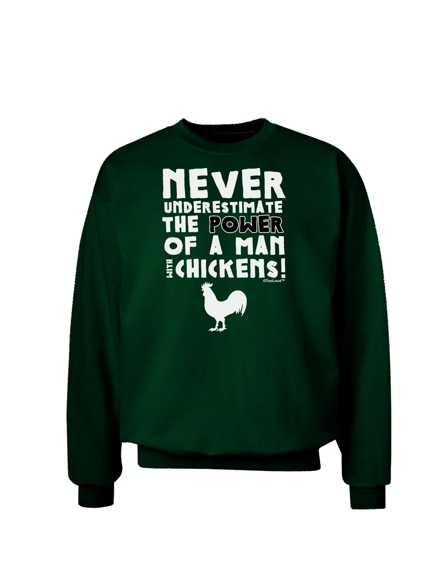 A Man With Chickens Adult Dark Sweatshirt