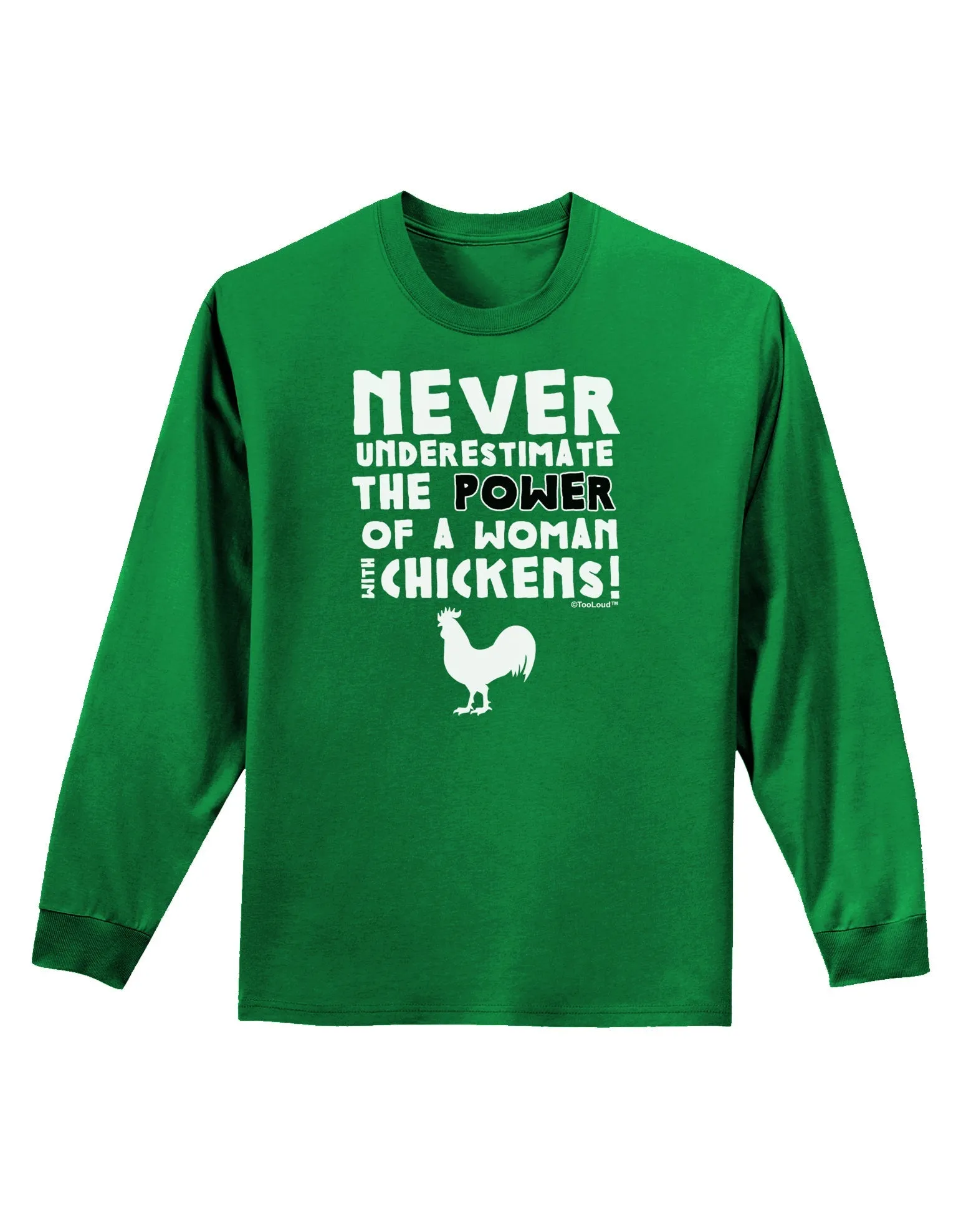 A Woman With Chickens Adult Long Sleeve Dark T-Shirt