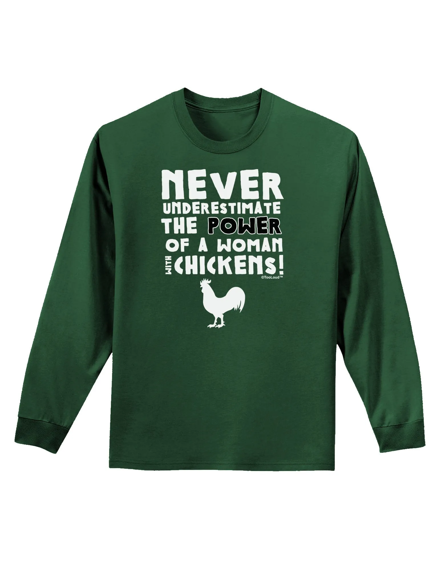 A Woman With Chickens Adult Long Sleeve Dark T-Shirt