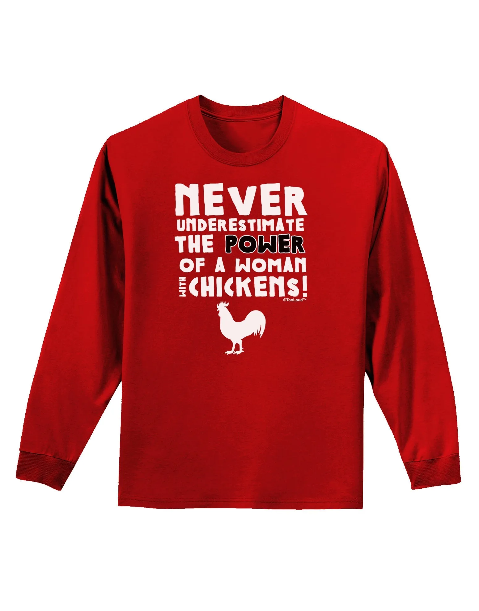 A Woman With Chickens Adult Long Sleeve Dark T-Shirt