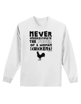 A Woman With Chickens Adult Long Sleeve Shirt