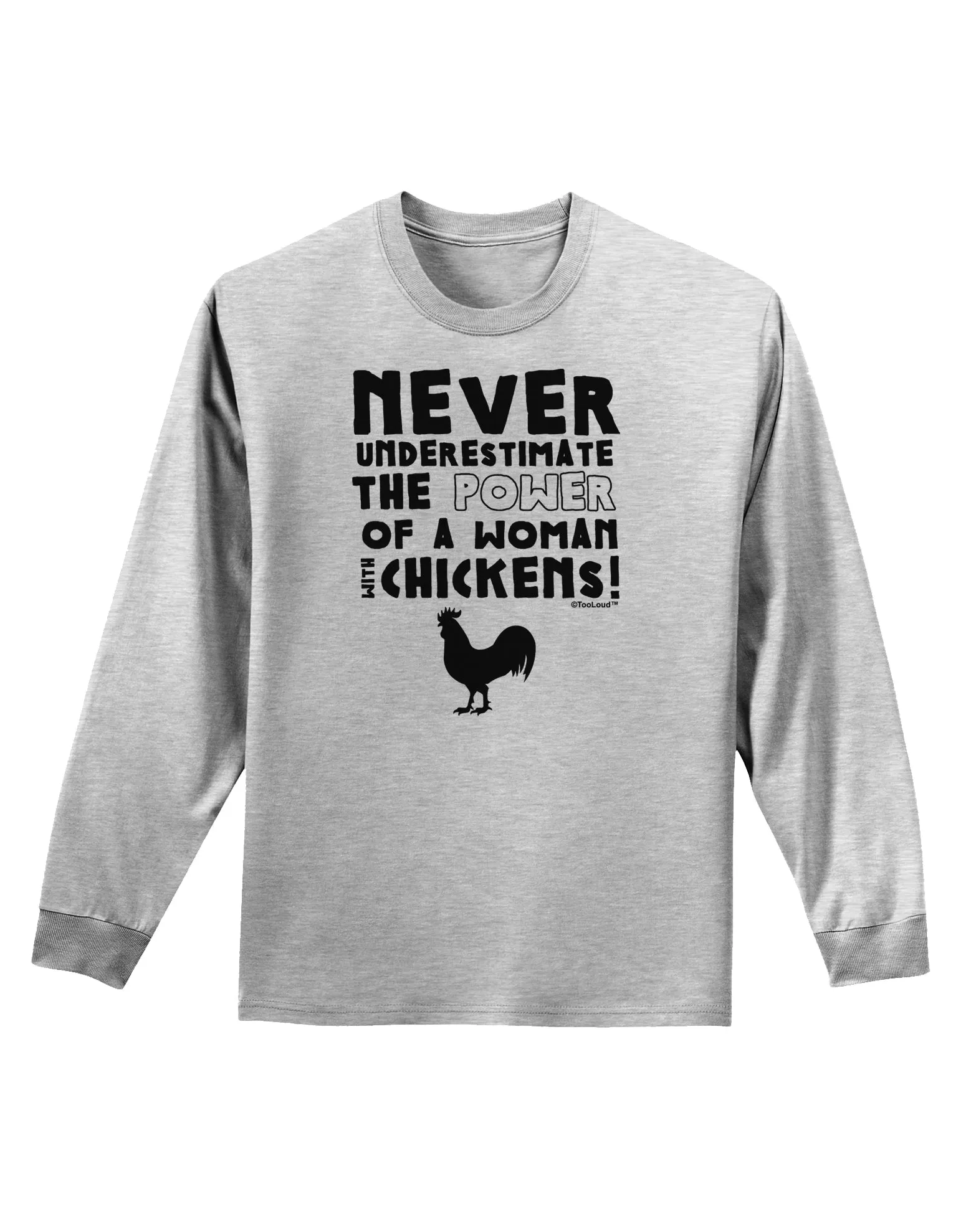 A Woman With Chickens Adult Long Sleeve Shirt