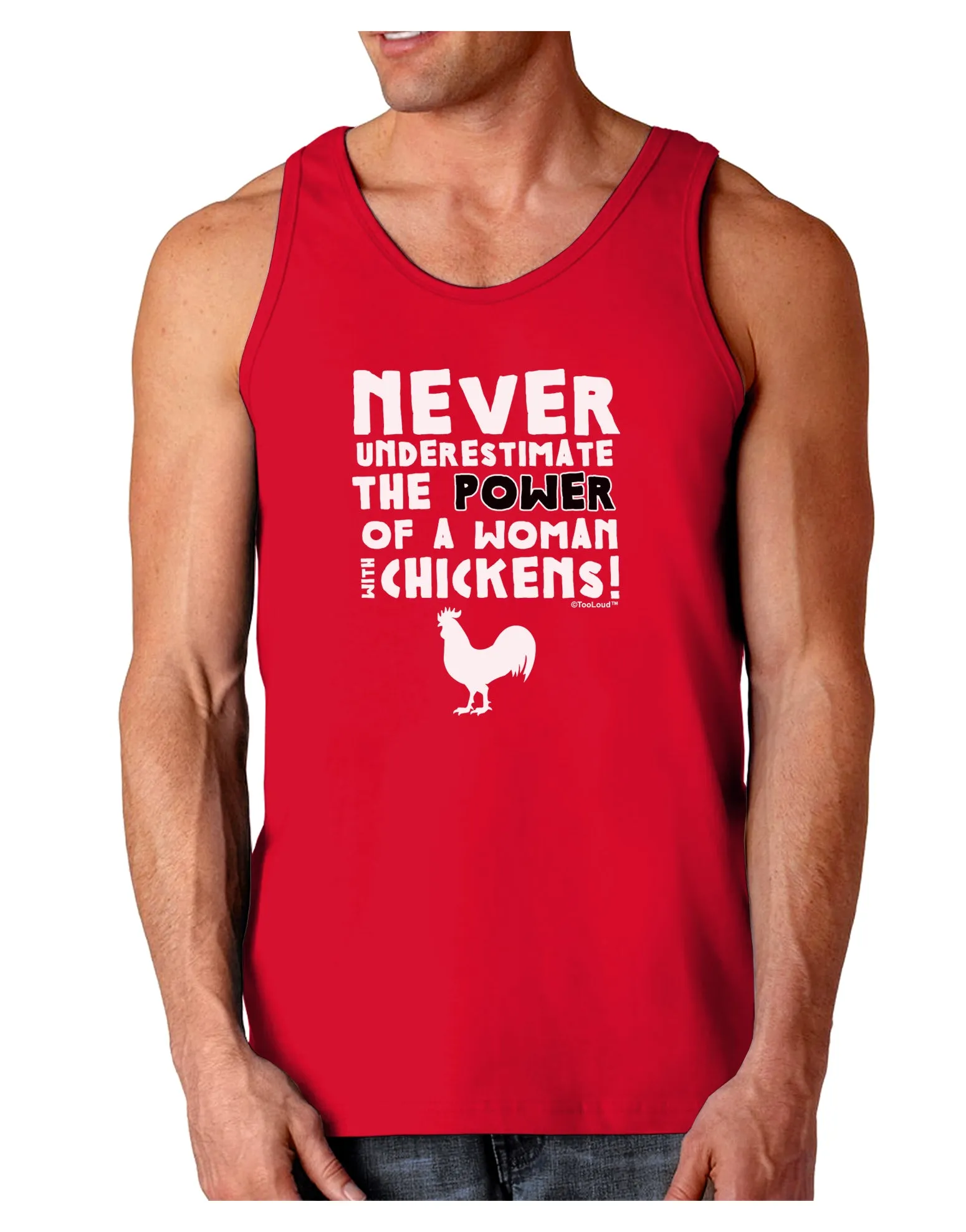 A Woman With Chickens Dark Loose Tank Top