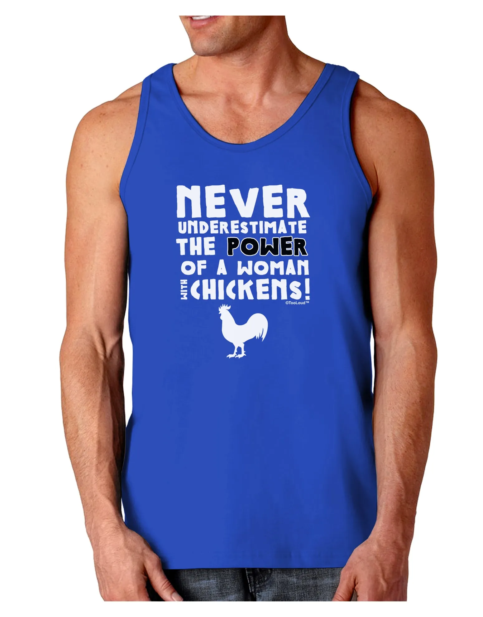 A Woman With Chickens Dark Loose Tank Top
