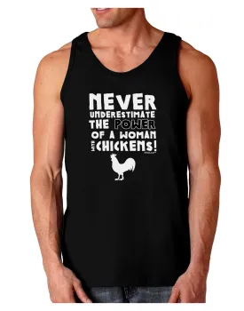 A Woman With Chickens Dark Loose Tank Top