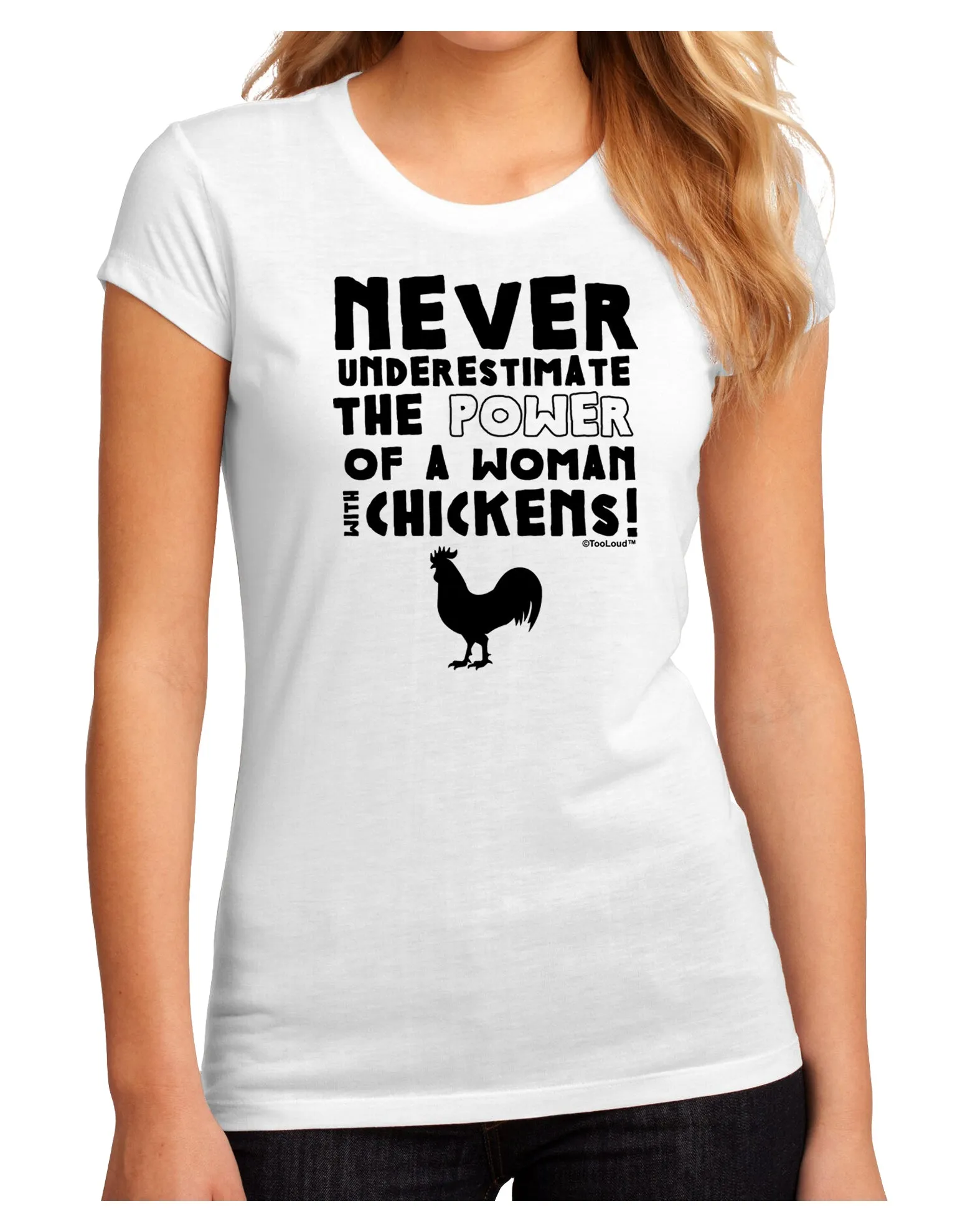 A Woman With Chickens Juniors Petite Sublimate Tee