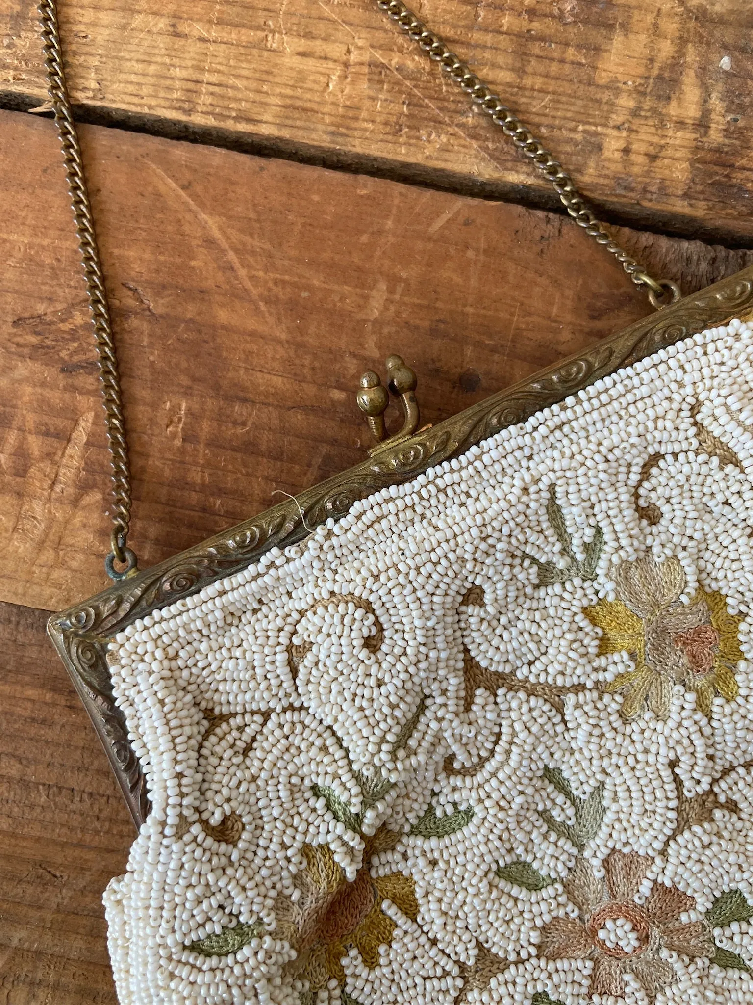 Antique Longchamp Collectible Beaded Handbag