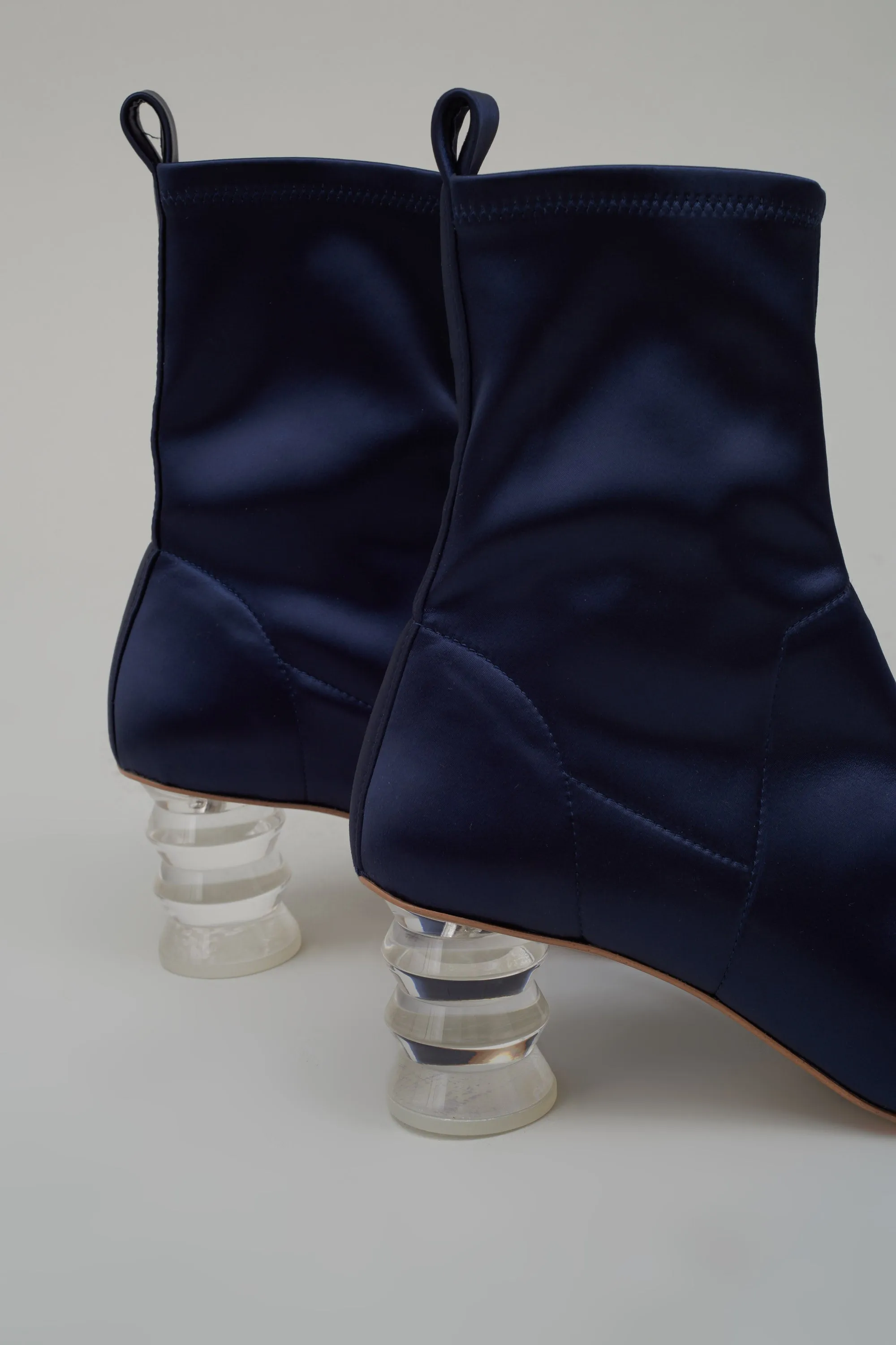Binx Boot in Stretch Satin - Midnight