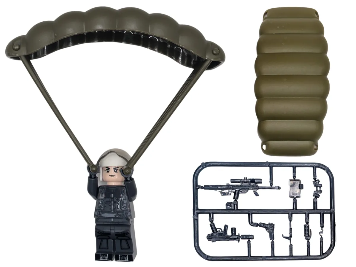 Black Ops Operator With Parachute - Mil-Blox
