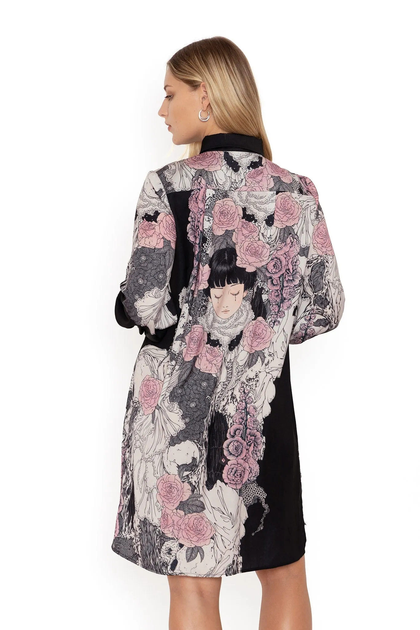 Burial Games Long Sleeve Work It Shirt Dress