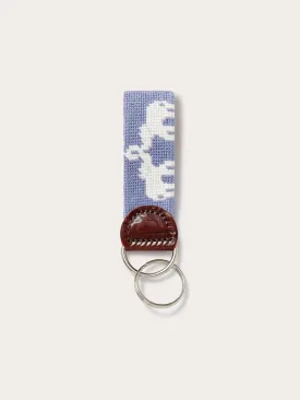 Darby' Needlepoint Keyring - Elephant Palace Blue