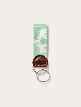 Darby' Needlepoint Keyring - Elephant Palace Green