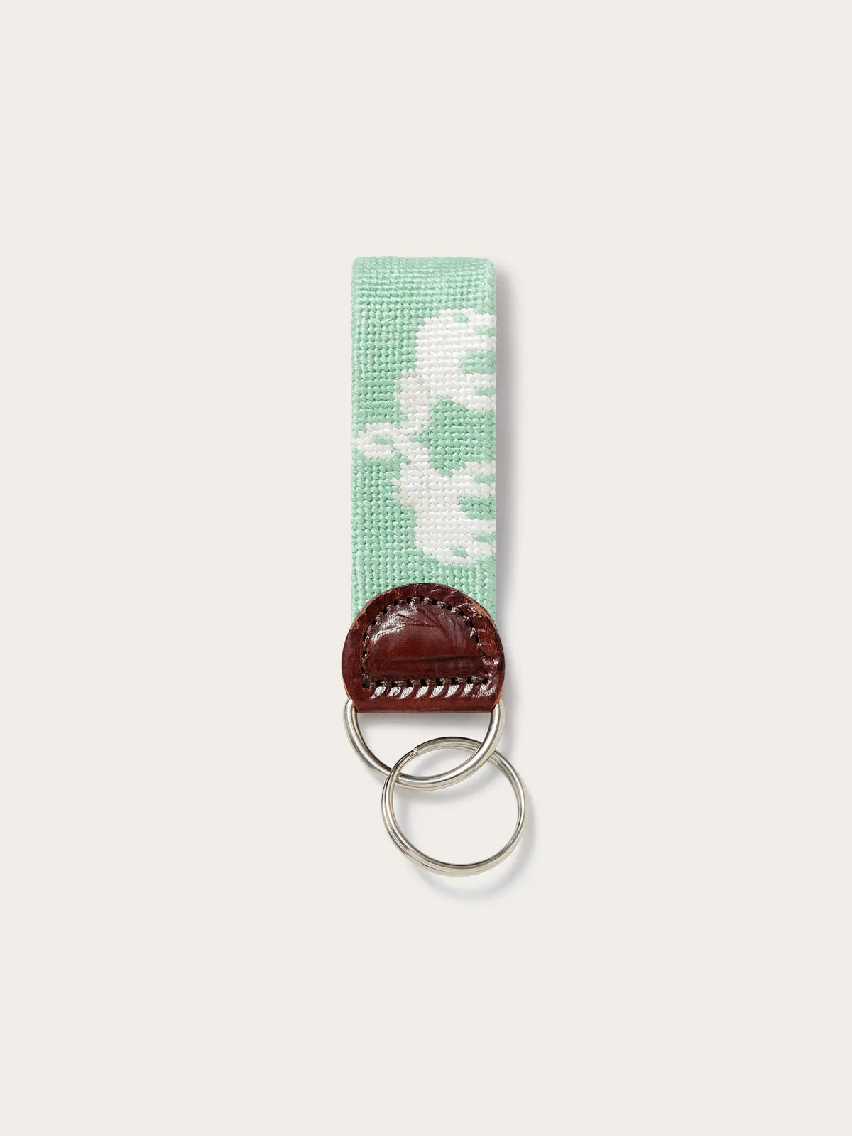 Darby' Needlepoint Keyring - Elephant Palace Green