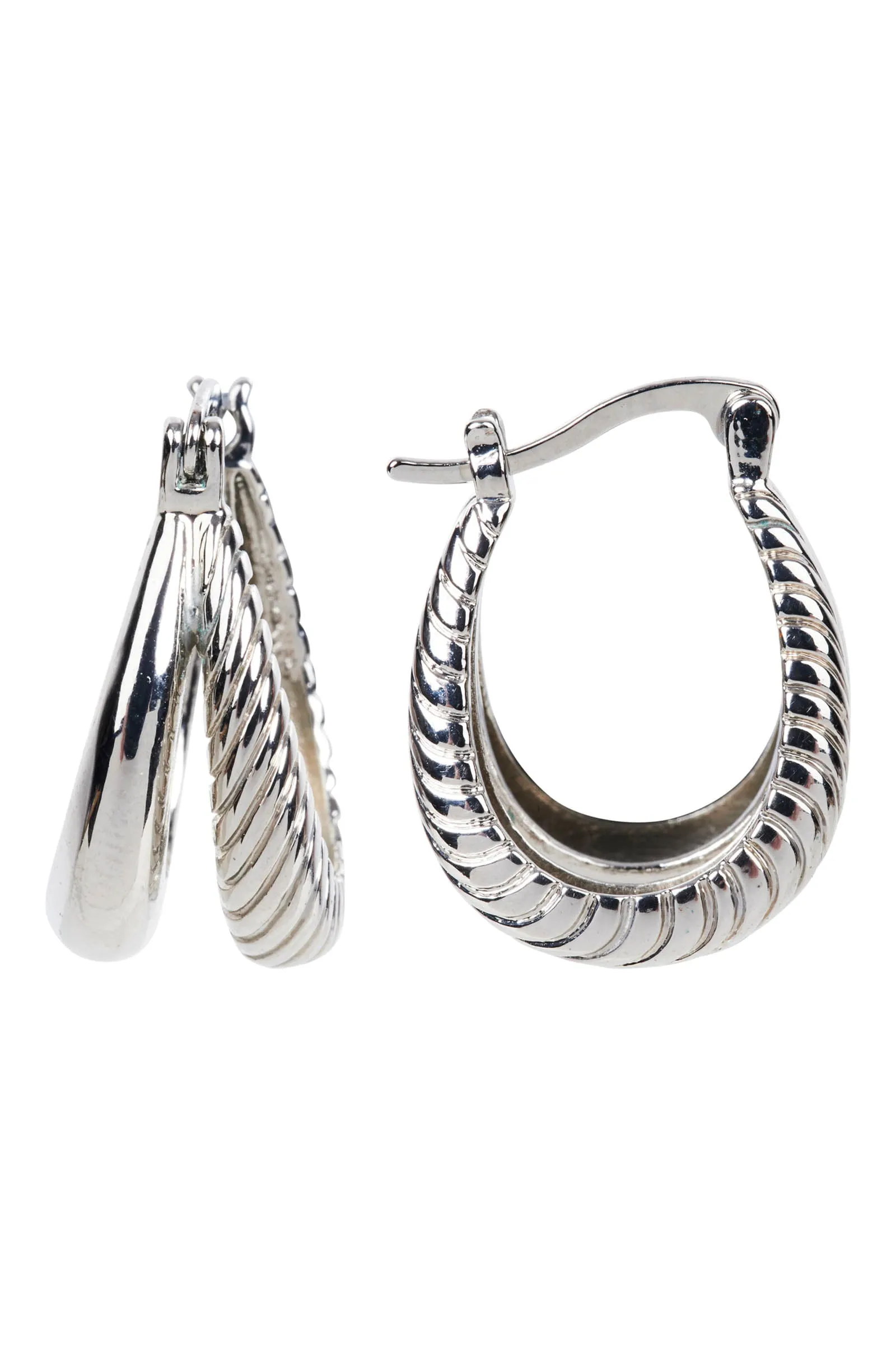 Eden Silver Hoop Earring - Split