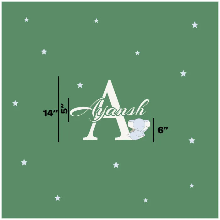 Elephant Wall Name Sticker