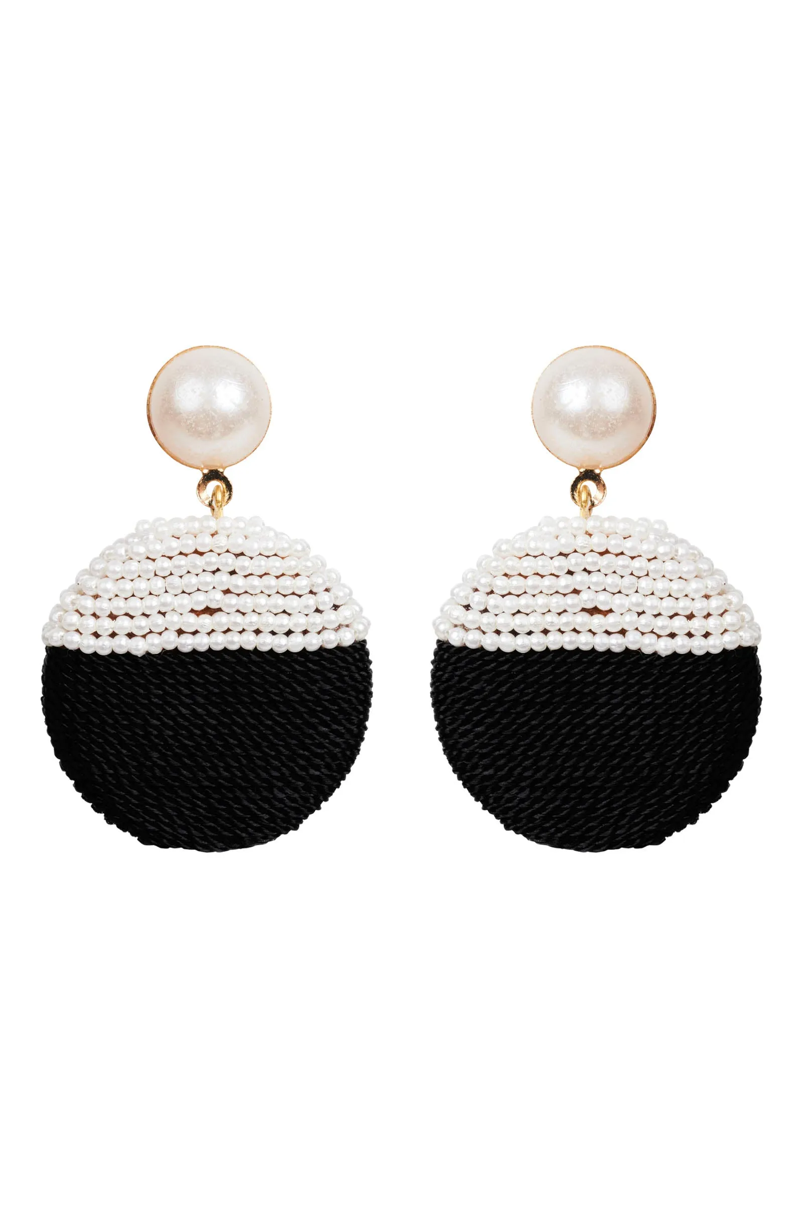 Elsie Round Earring - Black
