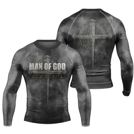 Father Man Of God Men's Long Sleeve Rash Guard