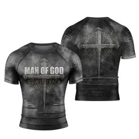 Father Man Of God Men's Short Sleeve Rash Guard