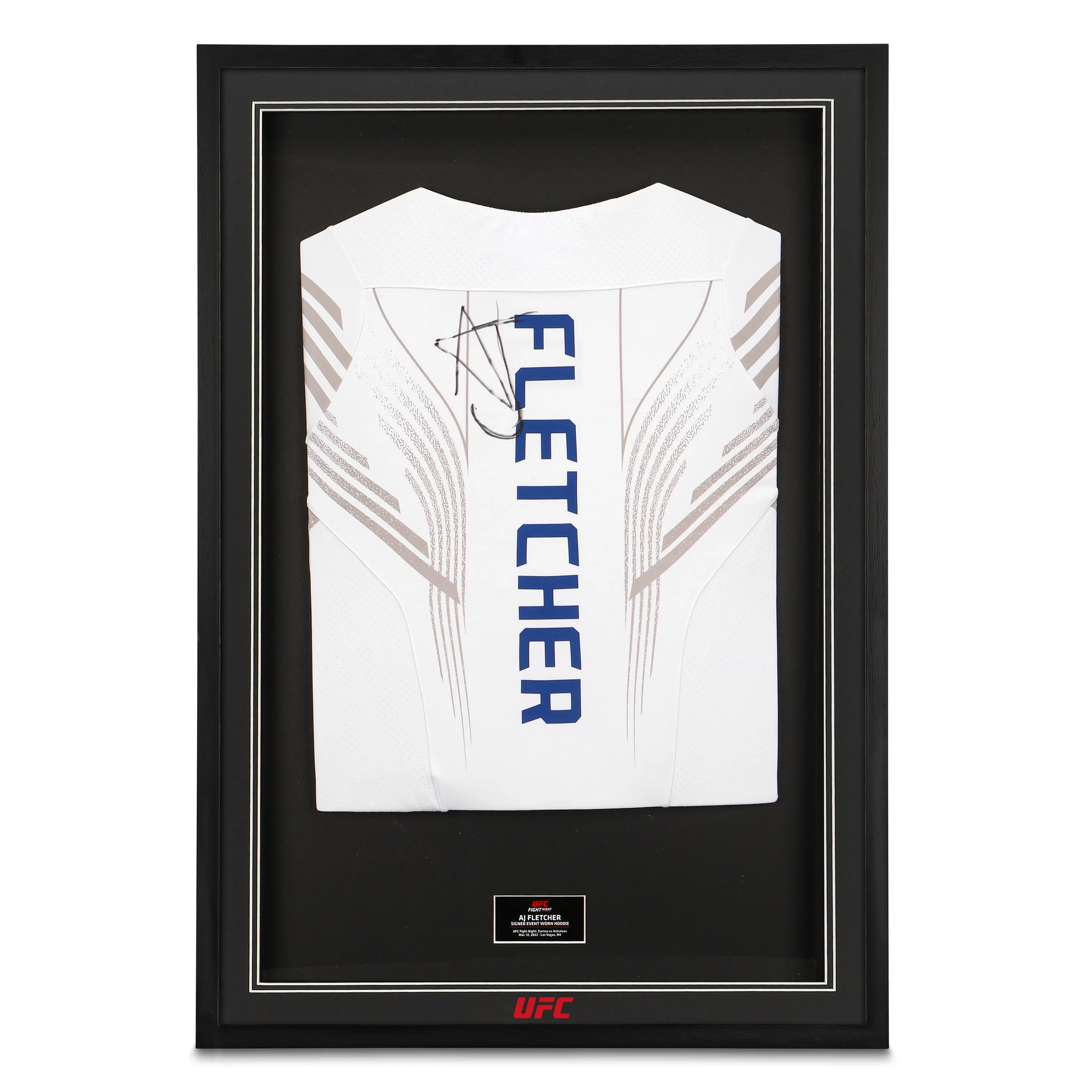 Framed AJ Fletcher Signed Hoodie - UFC Fight Night Santos vs Ankalaev