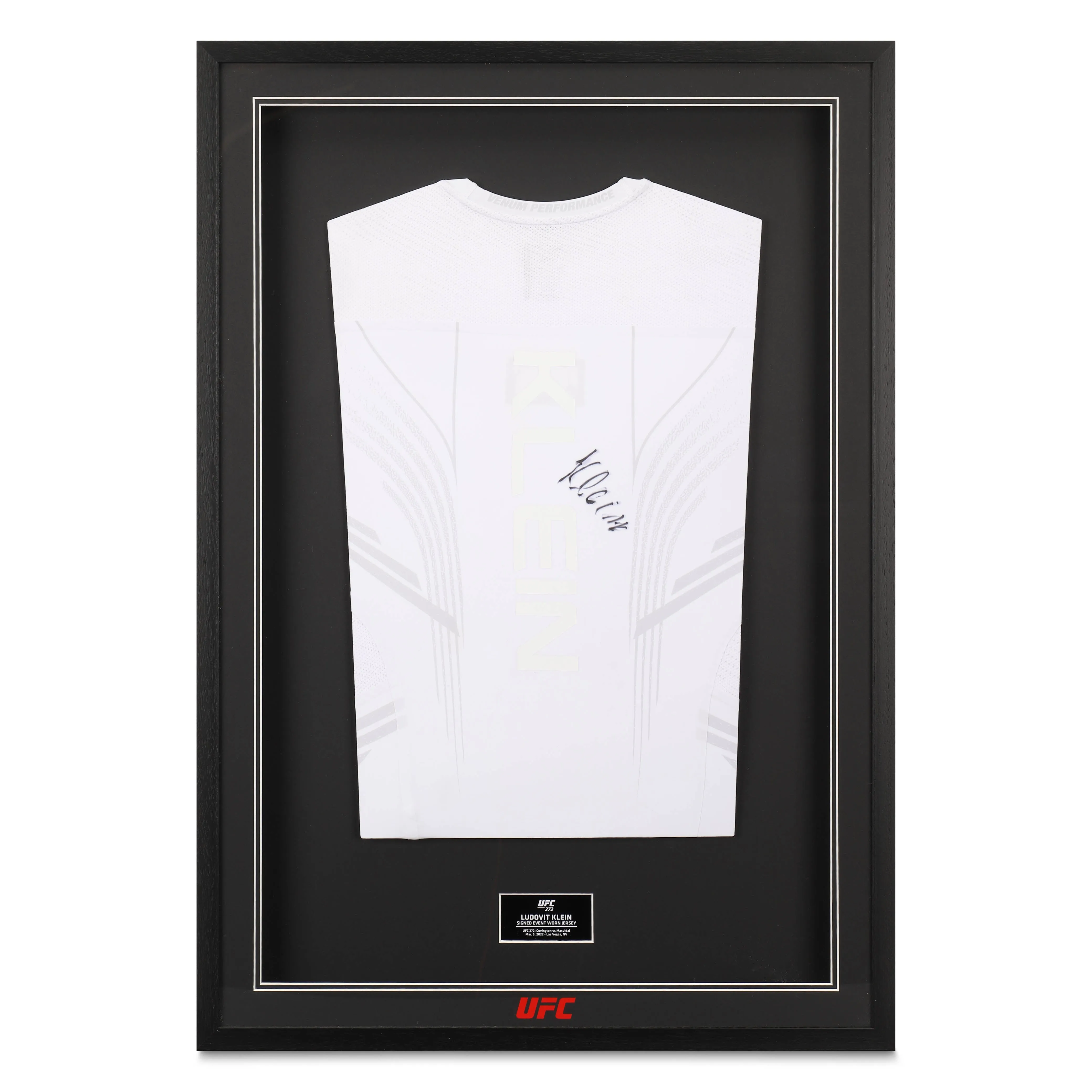 Framed Ludovit Klein Signed Fight Issued Jersey UFC 272: Covington vs Masvidal