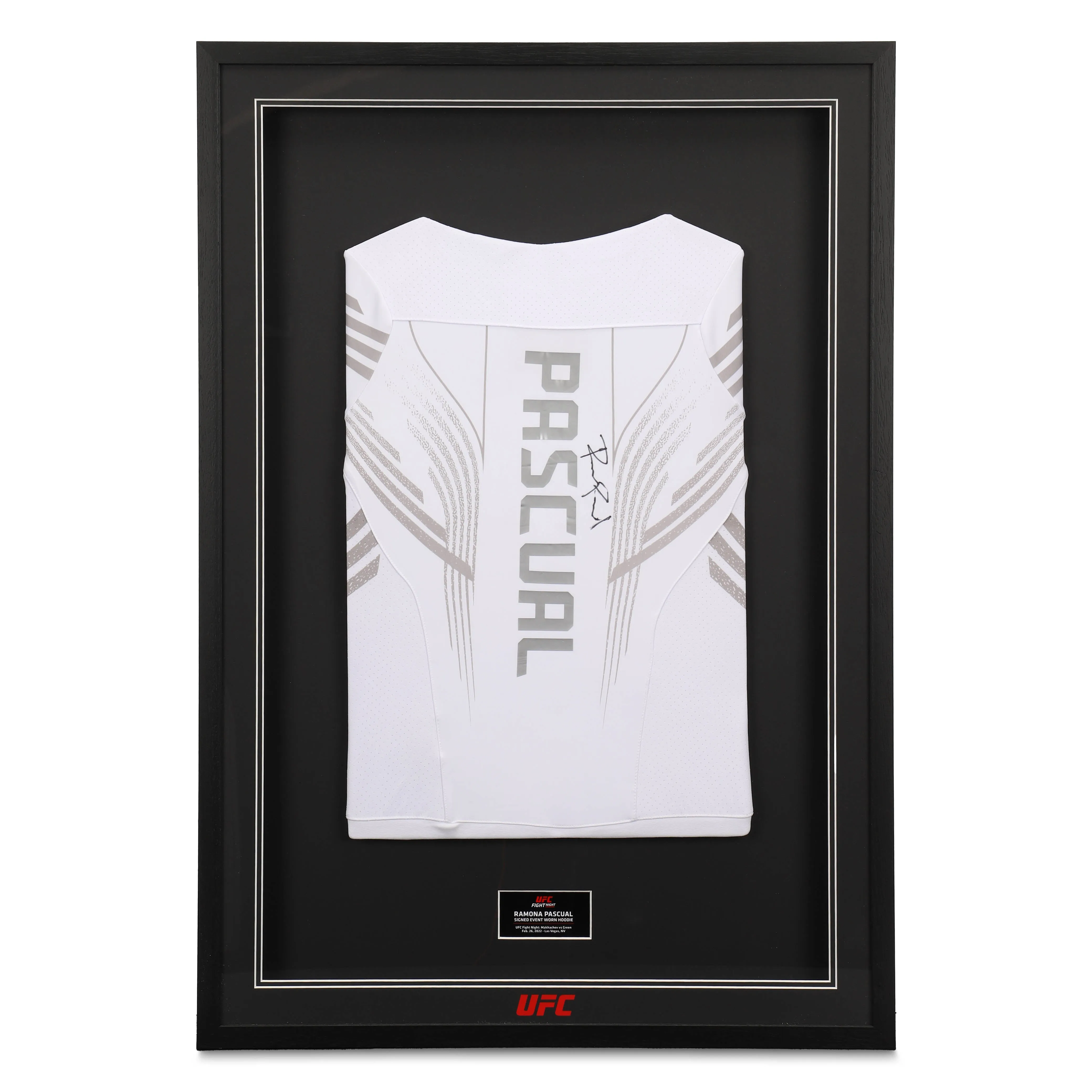 Framed Ramona Pascual Signed Fight Issued Hoodie UFC Fight Night: Makhachev vs Green