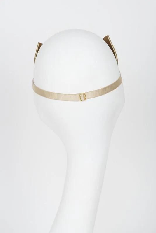 Gold Kitten Mask with Swarovski Crystals