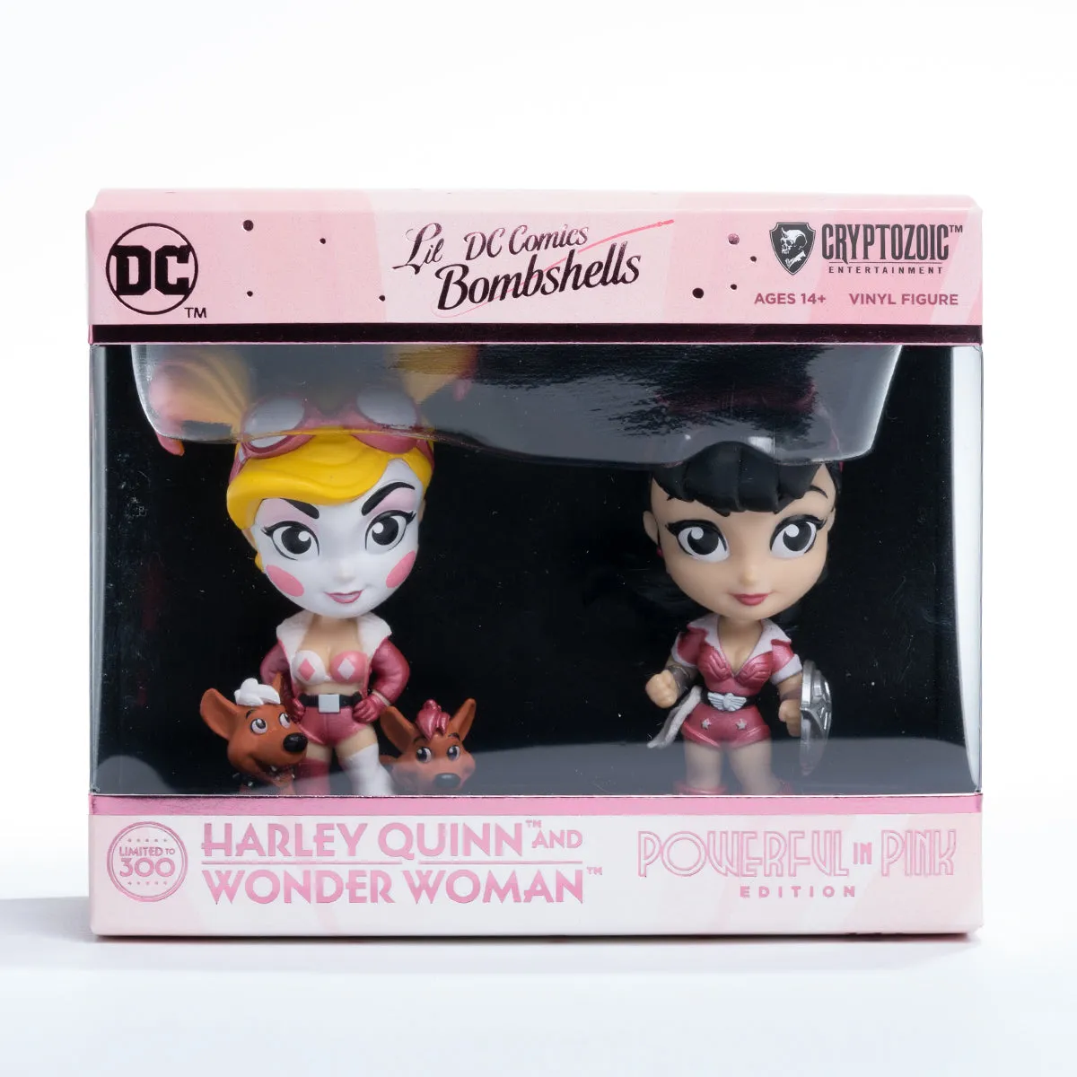 Harley Quinn and Wonder Woman Powerful in Pink Edition DC Lil Bombshells Vinyl Figures (Cryptozoic Exclusive) SOLD OUT!