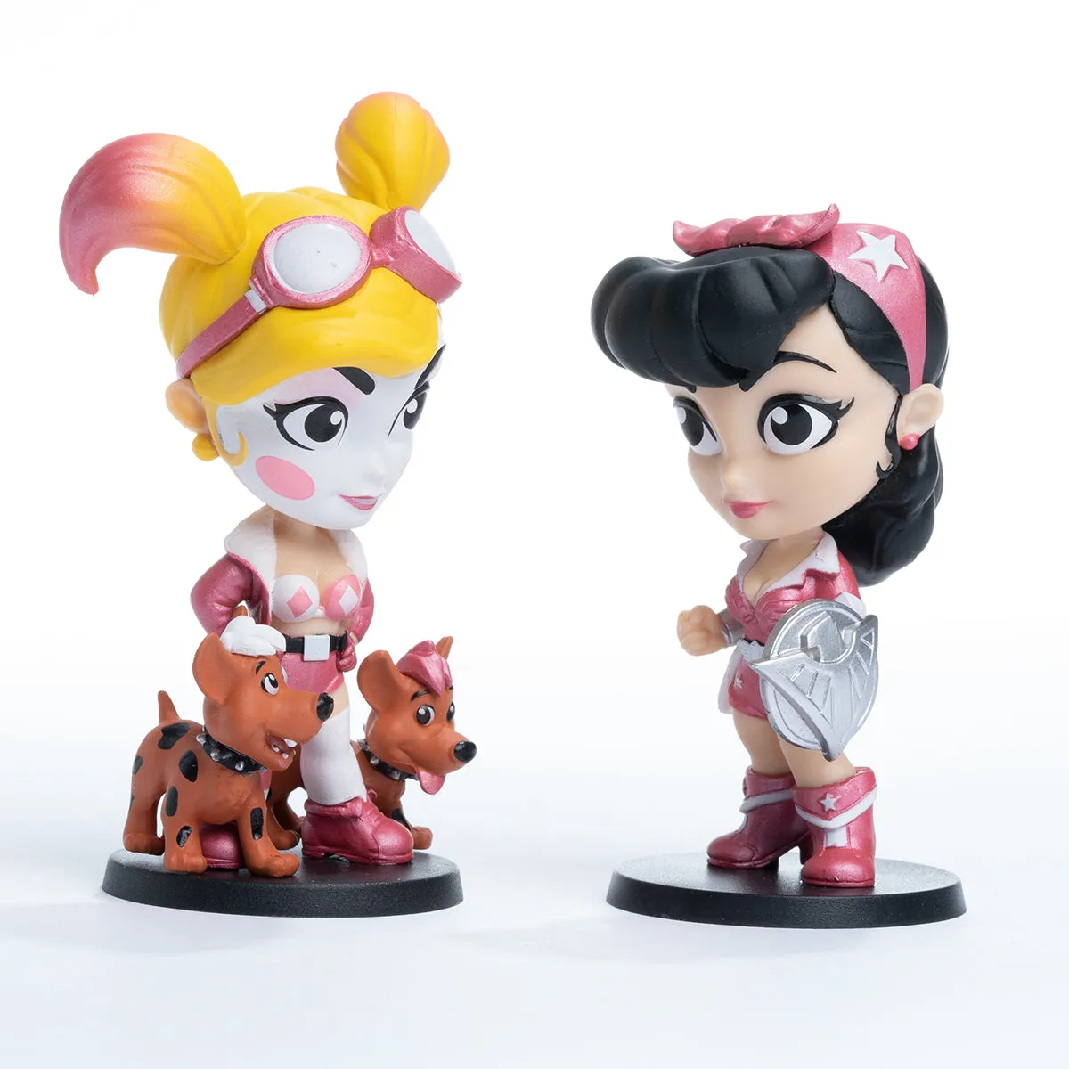Harley Quinn and Wonder Woman Powerful in Pink Edition DC Lil Bombshells Vinyl Figures (Cryptozoic Exclusive) SOLD OUT!