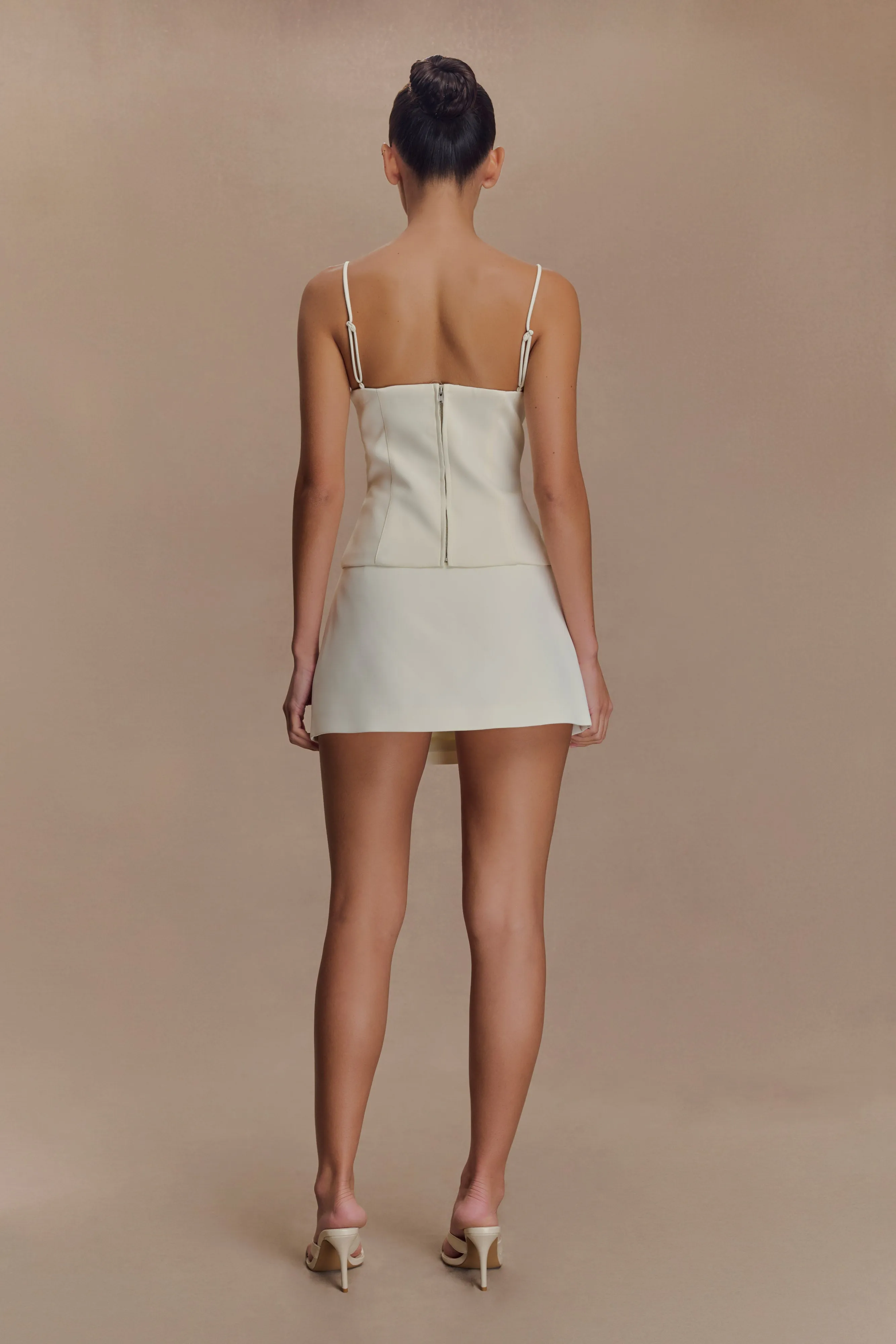 Jaime Spaghetti Strap Suiting Top - Ivory