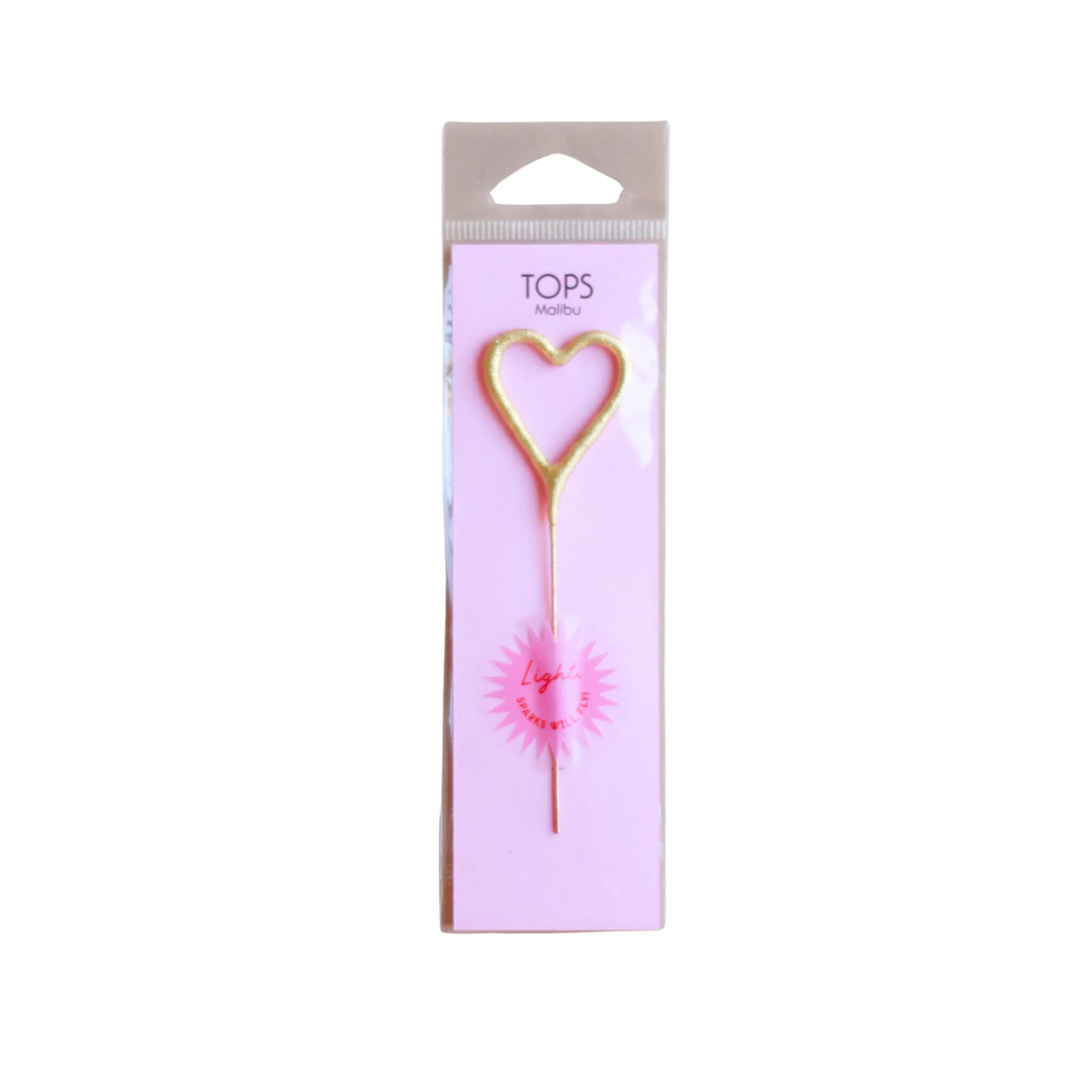 Mini Gold Sparkler Birthday Candle - Heart by TOPS Malibu
