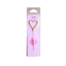 Mini Gold Sparkler Birthday Candle - Heart by TOPS Malibu