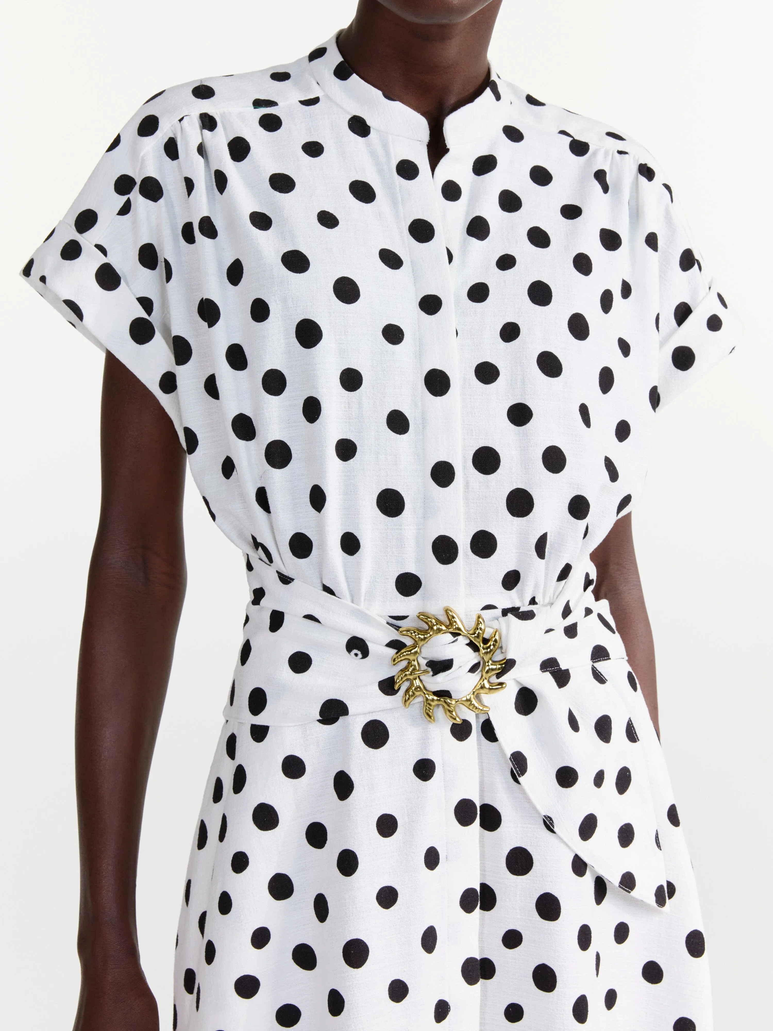 Neesha C Dress in Ivory Polka