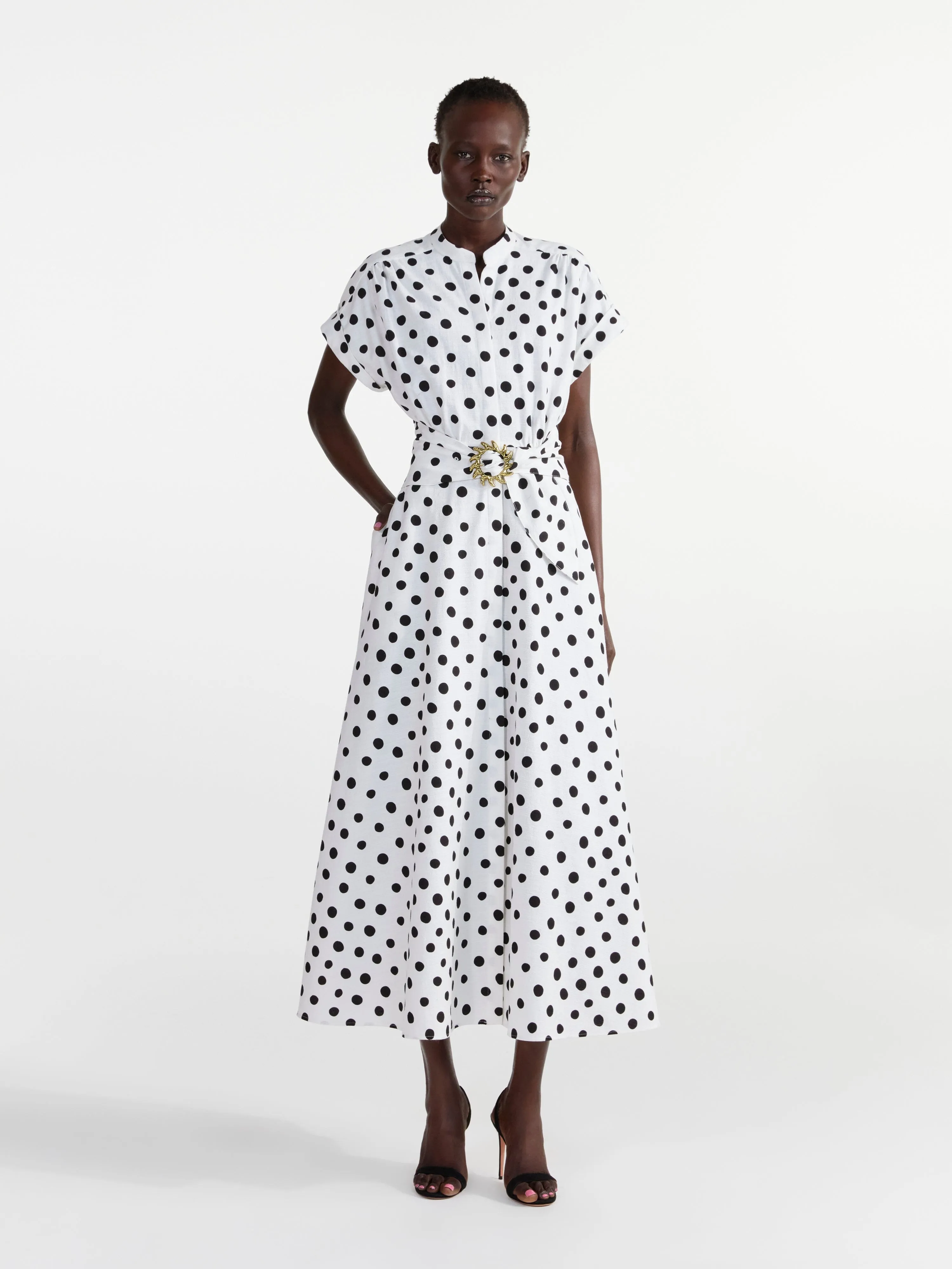 Neesha C Dress in Ivory Polka