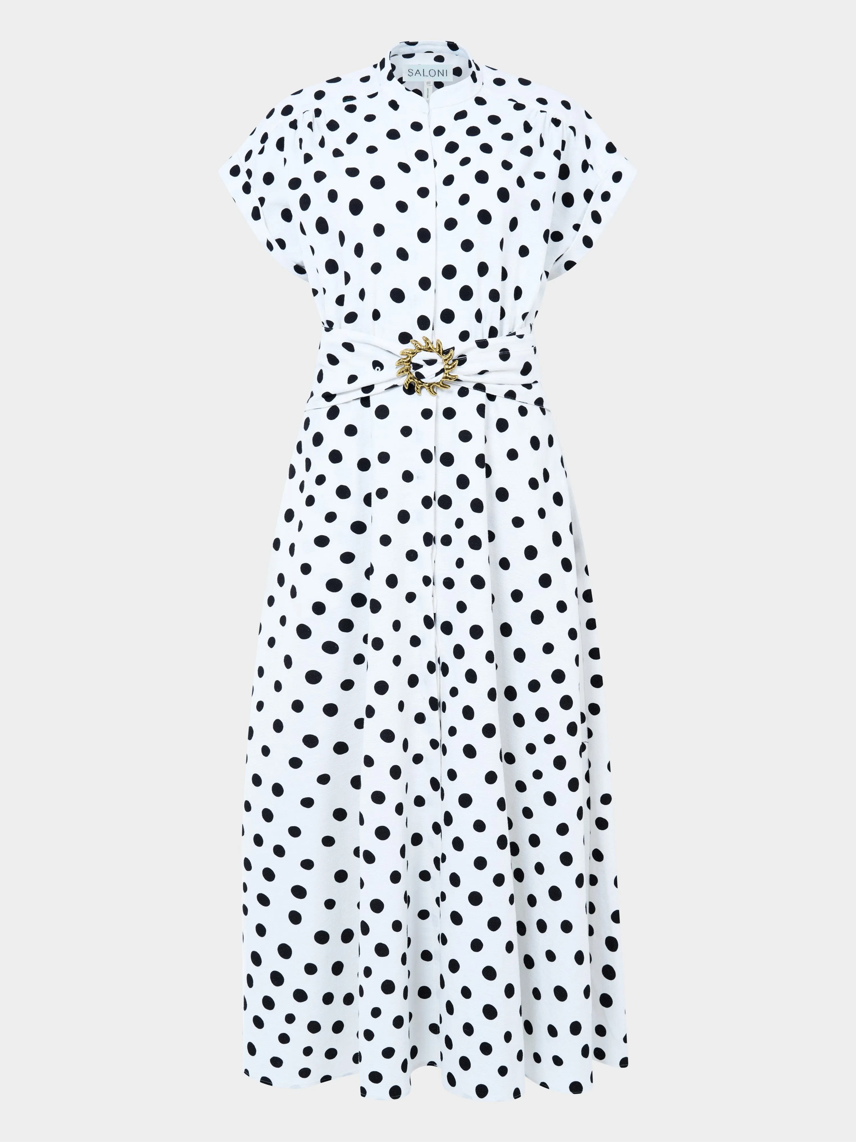 Neesha C Dress in Ivory Polka