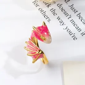 Pink and Blue Dragon Couple Rings