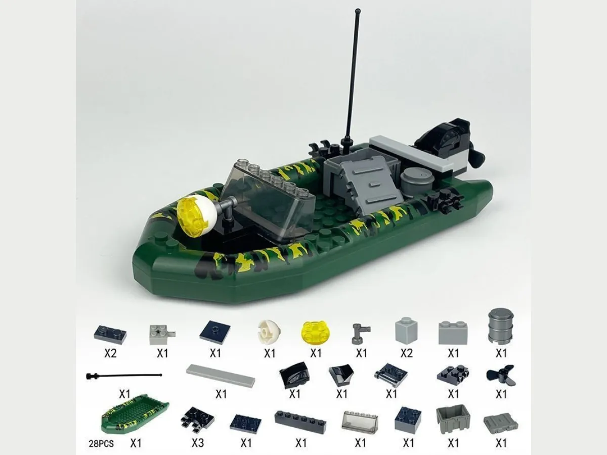 Seal Team With RHIB Landing Boat - Mil-Blox