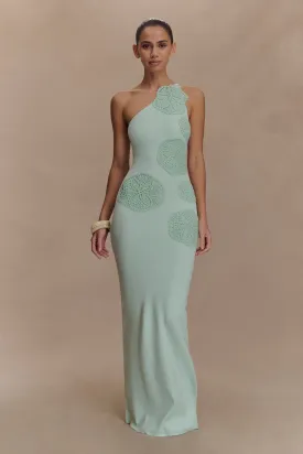Teneika Crochet Knit Maxi Dress - Light Aqua