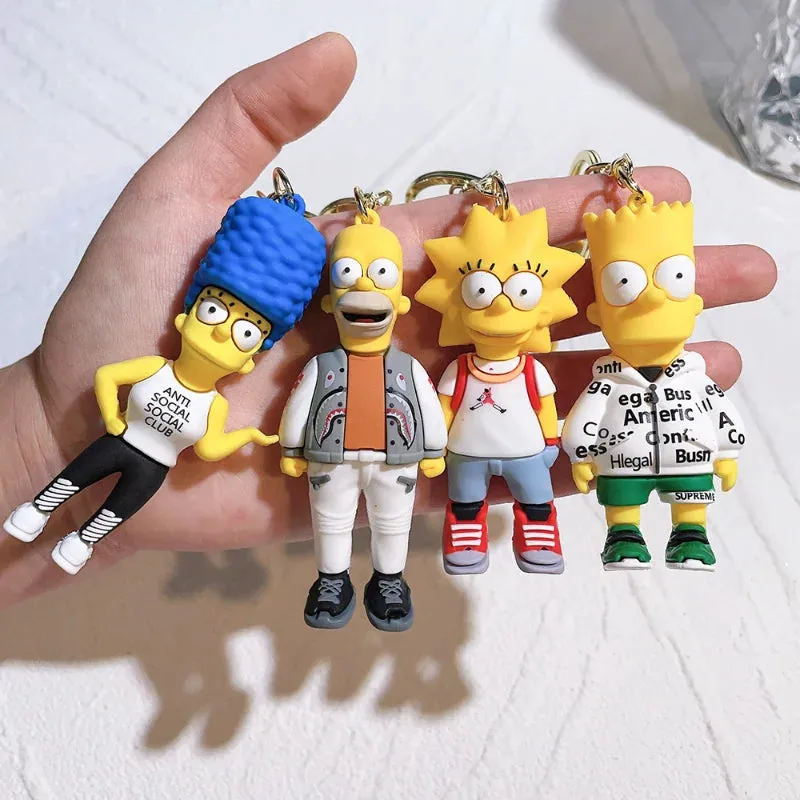 The Simpsons Keychain Cartoon Action Figure