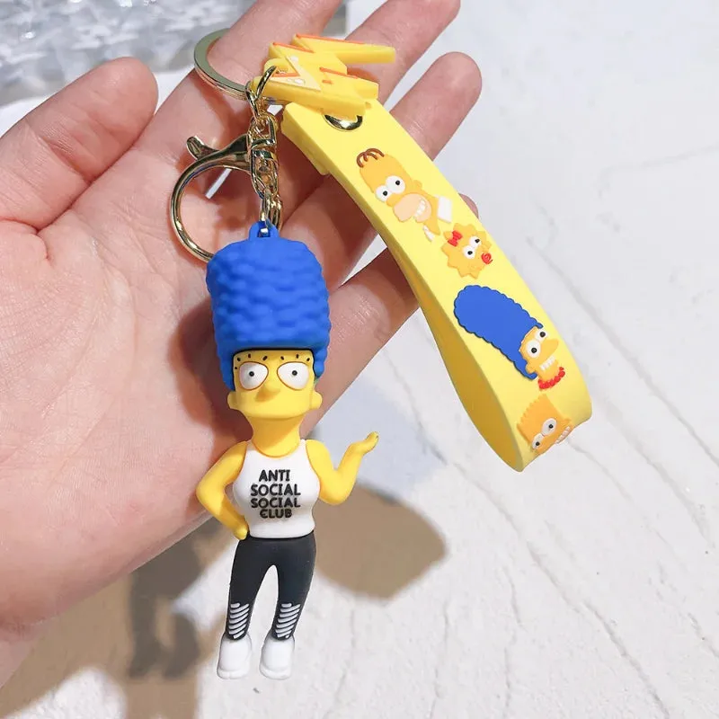 The Simpsons Keychain Cartoon Action Figure