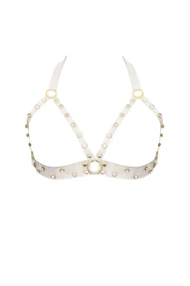 Tina Clear Vinyl Rhinestone Harness Bra