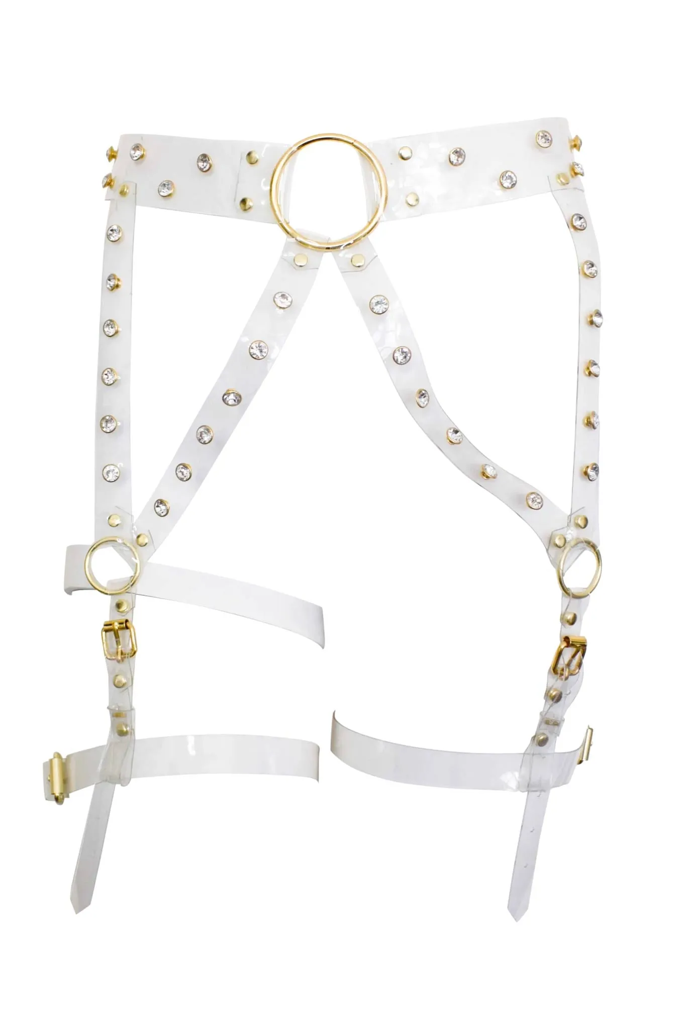 Tina Clear Vinyl Rhinestone Leg Harness