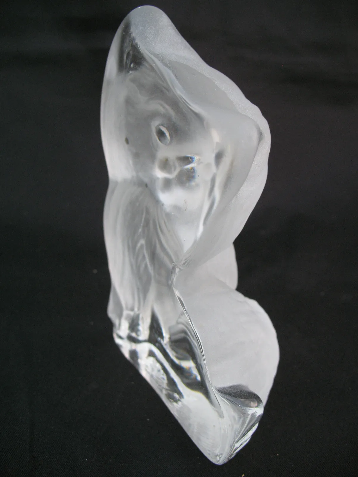 VINTAGE FROSTED Art GLASS 3D CAT CATS KITTY KITTEN Table PAPERWEIGHT Animal Figurine Figurines