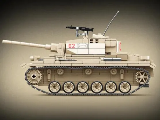 WWII - German Panzer 3 Battle Tank - Mil-Blox