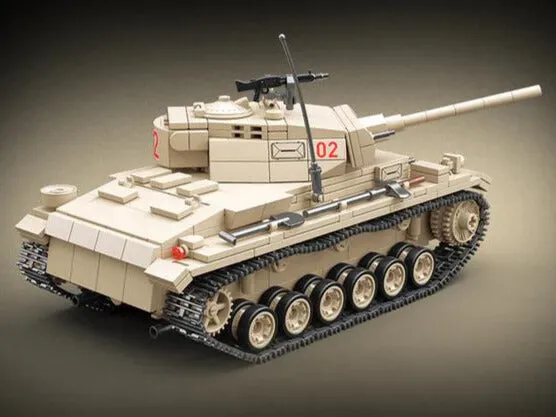 WWII - German Panzer 3 Battle Tank - Mil-Blox