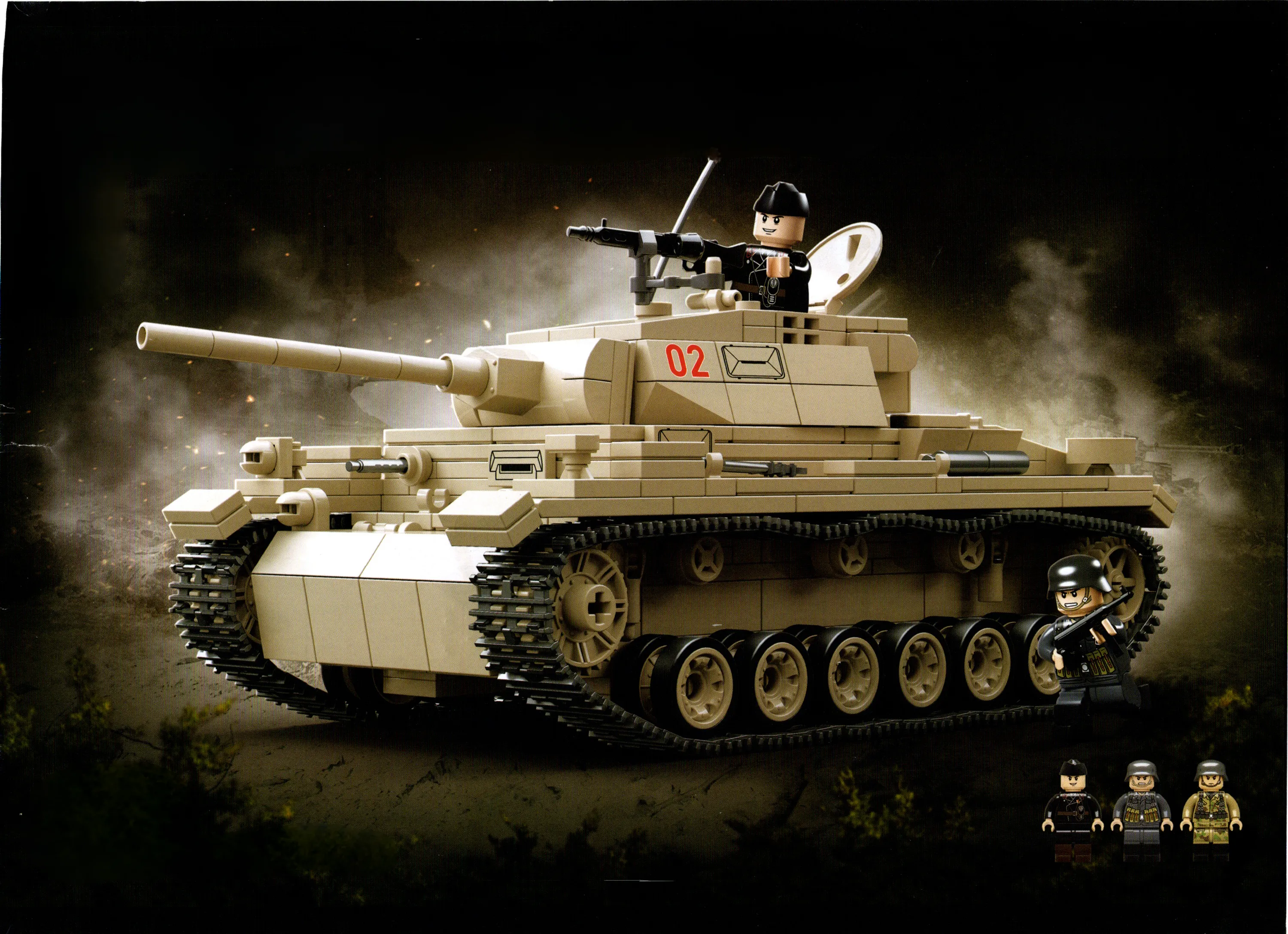 WWII - German Panzer 3 Battle Tank - Mil-Blox
