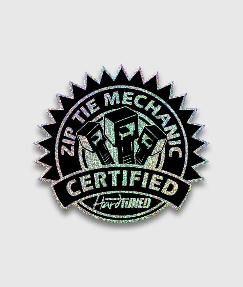 Zip Tie Mechanic Sticker - Glitter